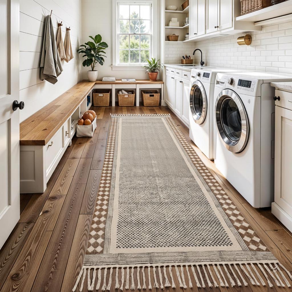 Extra Long Cotton Hallway Runner Rug Non Skid Soft Washable Rug Runners for Hallways Runner Carpet for Bedroom, Living Room