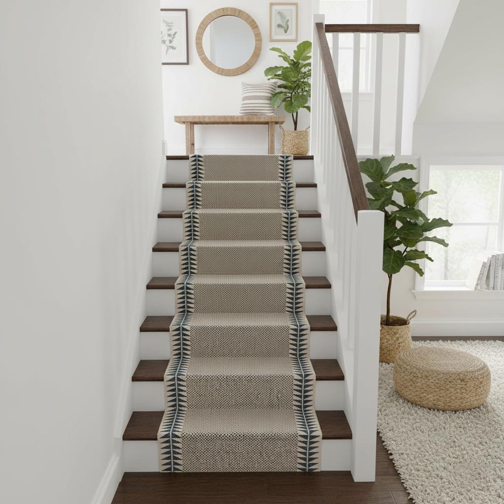 Soft Cotton Stair Runner Washable Stair Runner Cotton Carpet Runner for Stairs Hallway Runner Rug Custom Stair Treads Rug