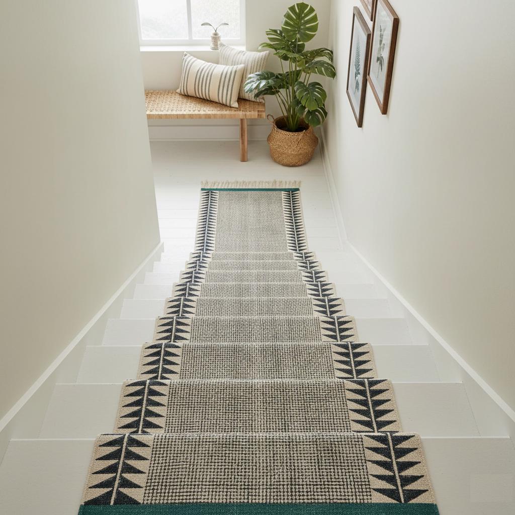 Soft Cotton Stair Runner Washable Stair Runner Cotton Carpet Runner for Stairs Hallway Runner Rug Custom Stair Treads Rug