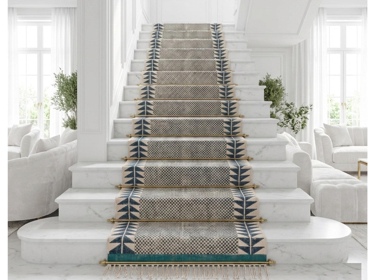Soft Cotton Stair Runner Washable Stair Runner Cotton Carpet Runner for Stairs Hallway Runner Rug Custom Stair Treads Rug