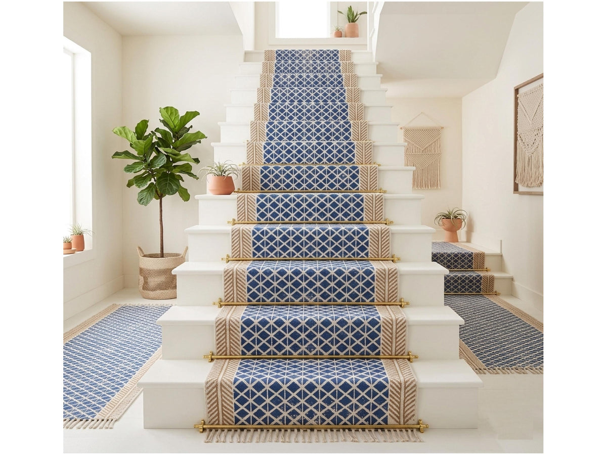 Soft Cotton Traploper Stair Runner Washable Stair Runner Cotton Carpet Runner for Stairs Hallway Runner Rug Custom Stair