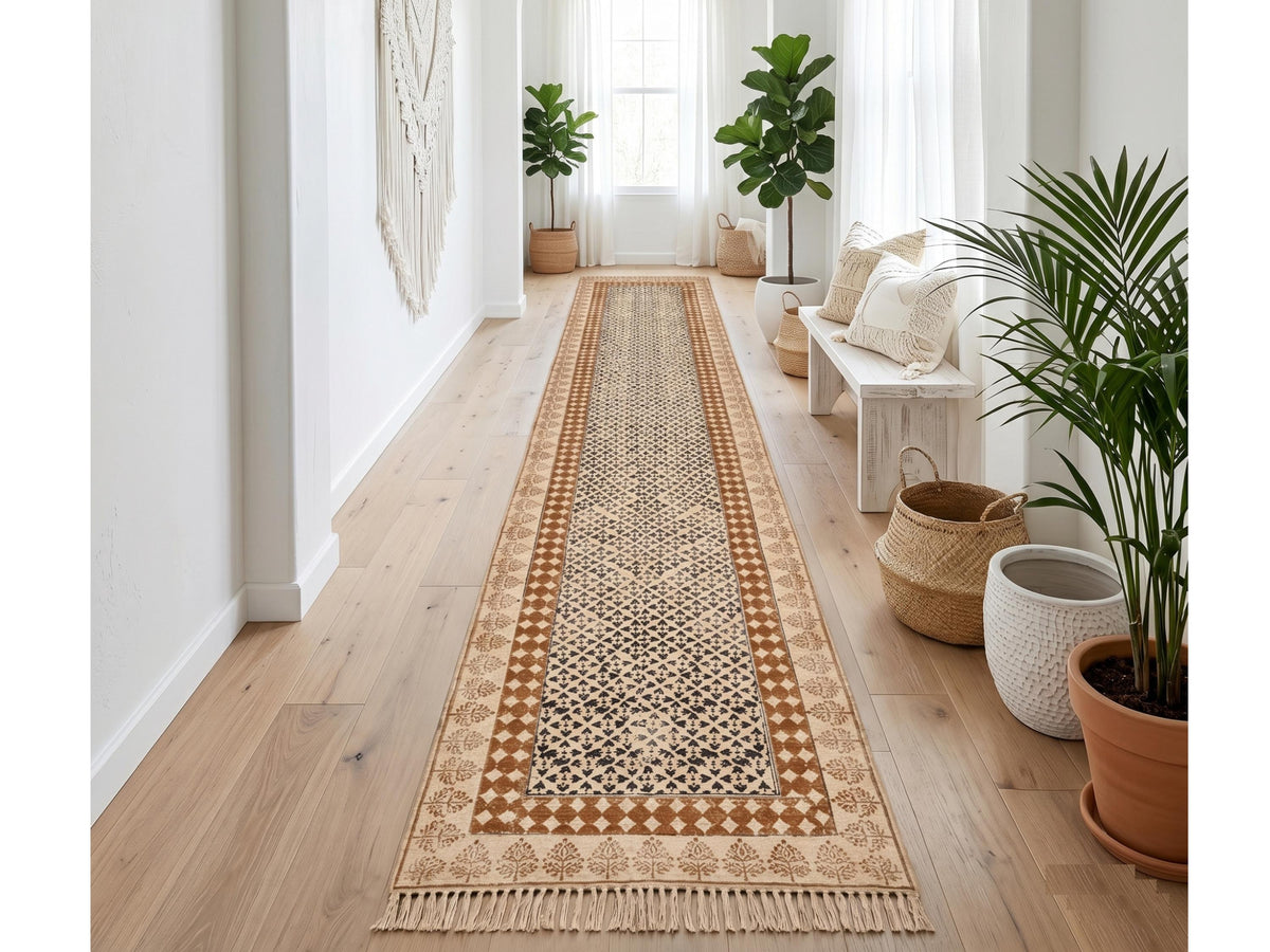 Boho Cotton Stair Runner Non Slip Washable Stair Runner Soft Cotton Carpet Runner for Stairs Hallway Runner Rug Custom Stair
