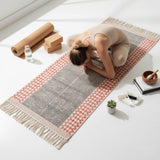 Boho Organic Cotton Yoga Mat - Natural, Hand Weaved and Fair Trade - Yoga, Exercise, Workout, Fitness Rug - Absorbent, Soft