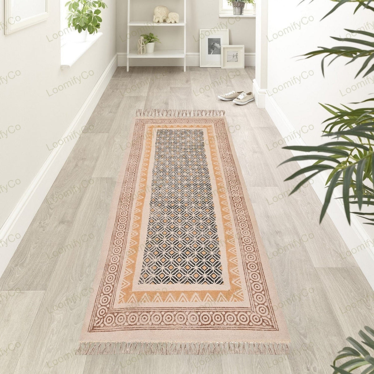 Washable Cotton rug for kitchen, hallway, entry rug, staircase runner, yoga mat, hall runner, Machine Washable Rug, bathroom