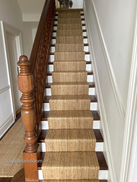 Beige Jute Braided Stair Runnerfor Living Room – 72 x 108 handmade by LoomifyHome