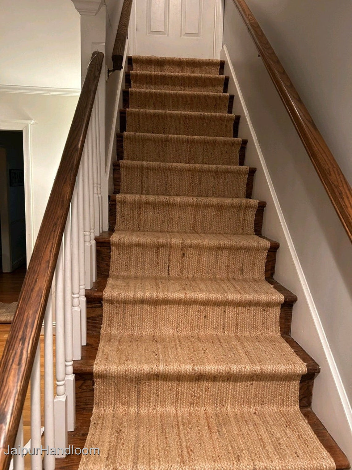Beige Jute Braided Stair Runnerfor Living Room – 72 x 108 handmade by LoomifyHome