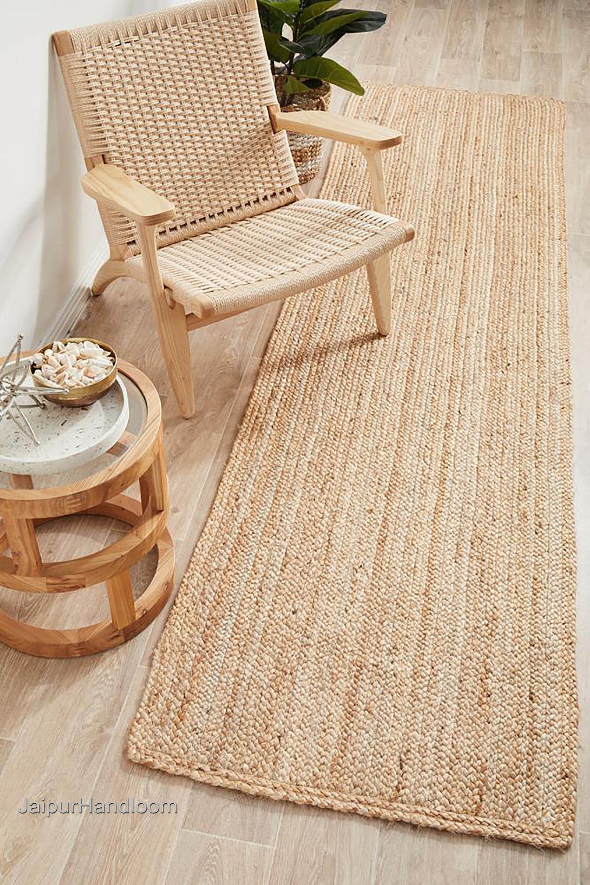 Beige Jute Braided Stair Runnerfor Living Room – 72 x 108 handmade by LoomifyHome