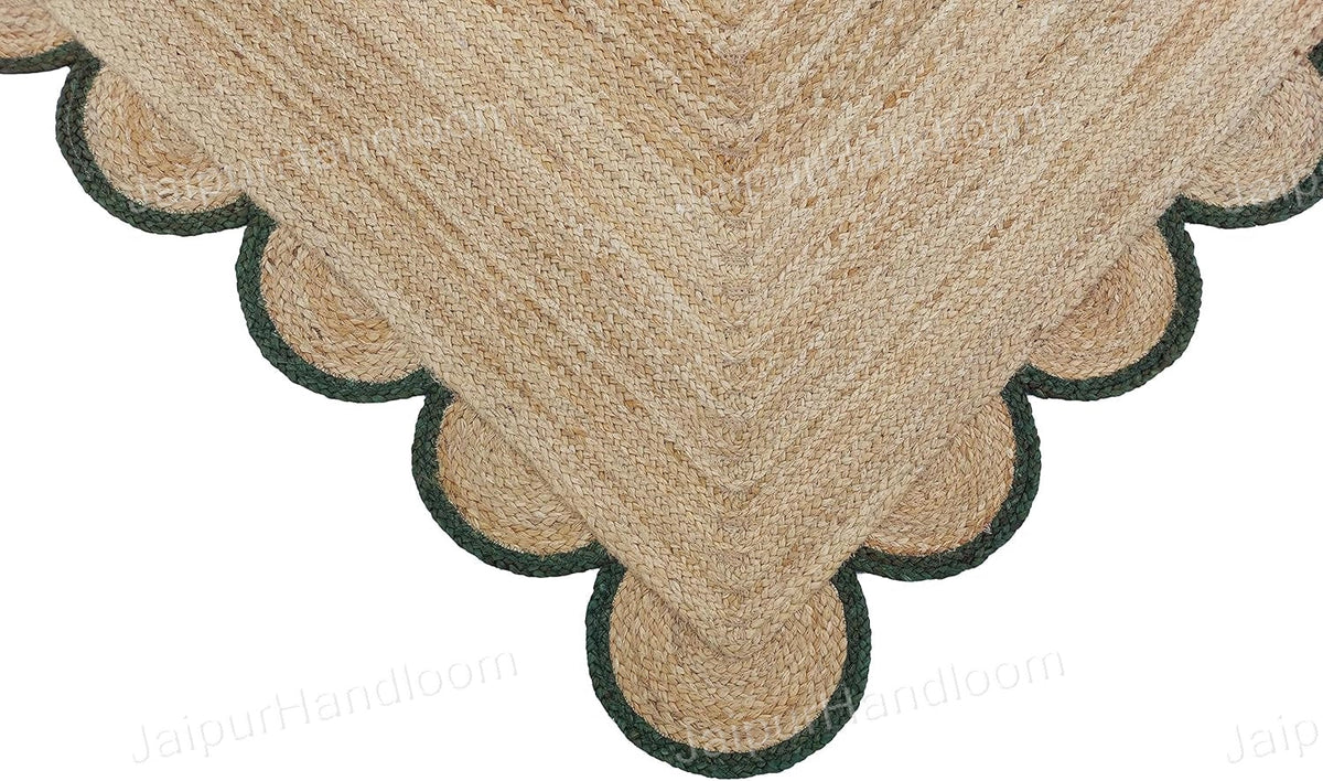 Beige Green Jute Braided Runner Rugfor Living Room – 2 x 3 handmade by LoomifyHome