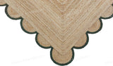 Beige Green Jute Braided Runner Rugfor Living Room – 2 x 3 handmade by LoomifyHome