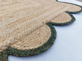Beige Green Jute Braided Runner Rugfor Living Room – 2 x 3 handmade by LoomifyHome