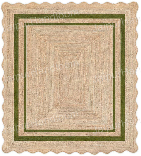 Beige Green Jute Braided Runner Rugfor Living Room – Bedroom Ready handmade by LoomifyHome