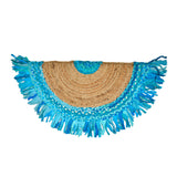 White Beige Jute Braided Half Moon Doormatfor Living Room – Half Moon handmade by LoomifyHome
