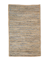 Beige Blue Jute Braided Oval Rugfor Living Room – Bohemian handmade by LoomifyHome