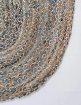Blue Multicolor Jute Braided Oval Rugfor Living Room – 36 x 48 handmade by LoomifyHome