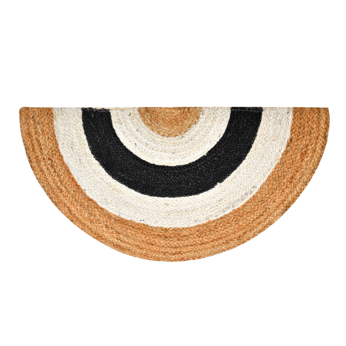 White Beige Jute Braided Half Moon Doormatfor Living Room – Artisan Style 2 handmade by LoomifyHome