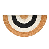 White Beige Jute Braided Half Moon Doormatfor Living Room – Artisan Style 2 handmade by LoomifyHome