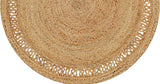 White Beige Jute Braided Round Rugfor Living Room – Layered Look handmade by LoomifyHome