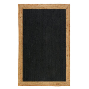 Black White Jute Braided Runner Rugfor Living Room handmade by LoomifyHome