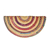 White Beige Jute Braided Half Moon Doormatfor Living Room – Front handmade by LoomifyHome