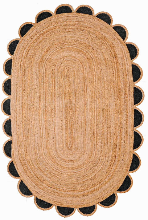 Multicolor Jute Braided Oval Rugfor Living Room – 36 x 60 handmade by LoomifyHome