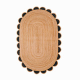 Multicolor Jute Braided Oval Rugfor Living Room – 36 x 60 handmade by LoomifyHome