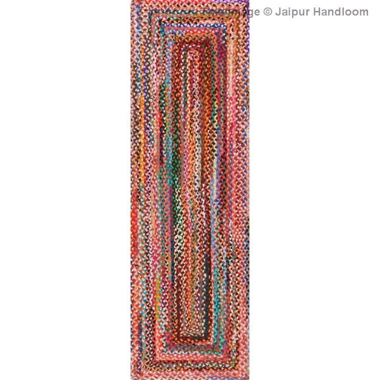 Beige Blue Jute Braided Area Rugfor Living Room – 2 x 14 handmade by LoomifyHome
