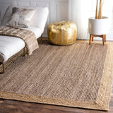 Beige Brown Jute Braided Runner Rugfor Living Room – Bohemian handmade by LoomifyHome
