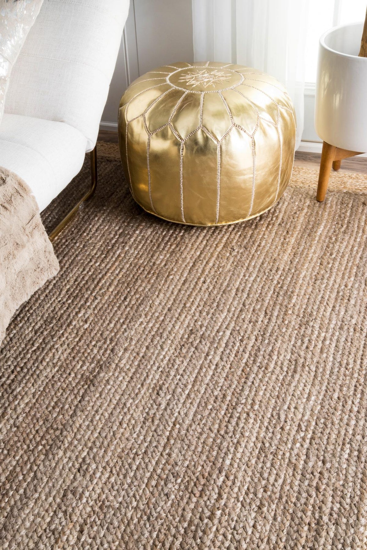 Beige Brown Jute Braided Runner Rugfor Living Room – Bohemian handmade by LoomifyHome