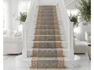 Cotton Stairs Runner Rug Earthy Brown Runner Rug, Handwoven Rug for Bedside, Entryway, Kitchen, Modern Decor, Custom Sizes