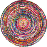 Beige Blue Jute Braided Round Rugfor Living Room – Artisan Style 27 handmade by LoomifyHome