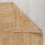 White Beige Jute Braided Runner Rugfor Living Room – 96 x 120 handmade by LoomifyHome
