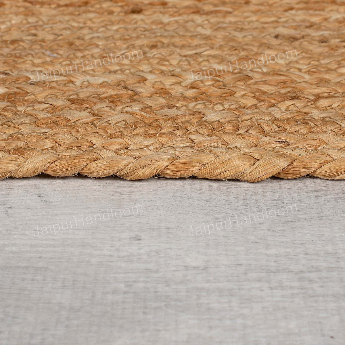 White Beige Jute Braided Runner Rugfor Living Room – 96 x 120 handmade by LoomifyHome