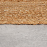 White Beige Jute Braided Runner Rugfor Living Room – 96 x 120 handmade by LoomifyHome