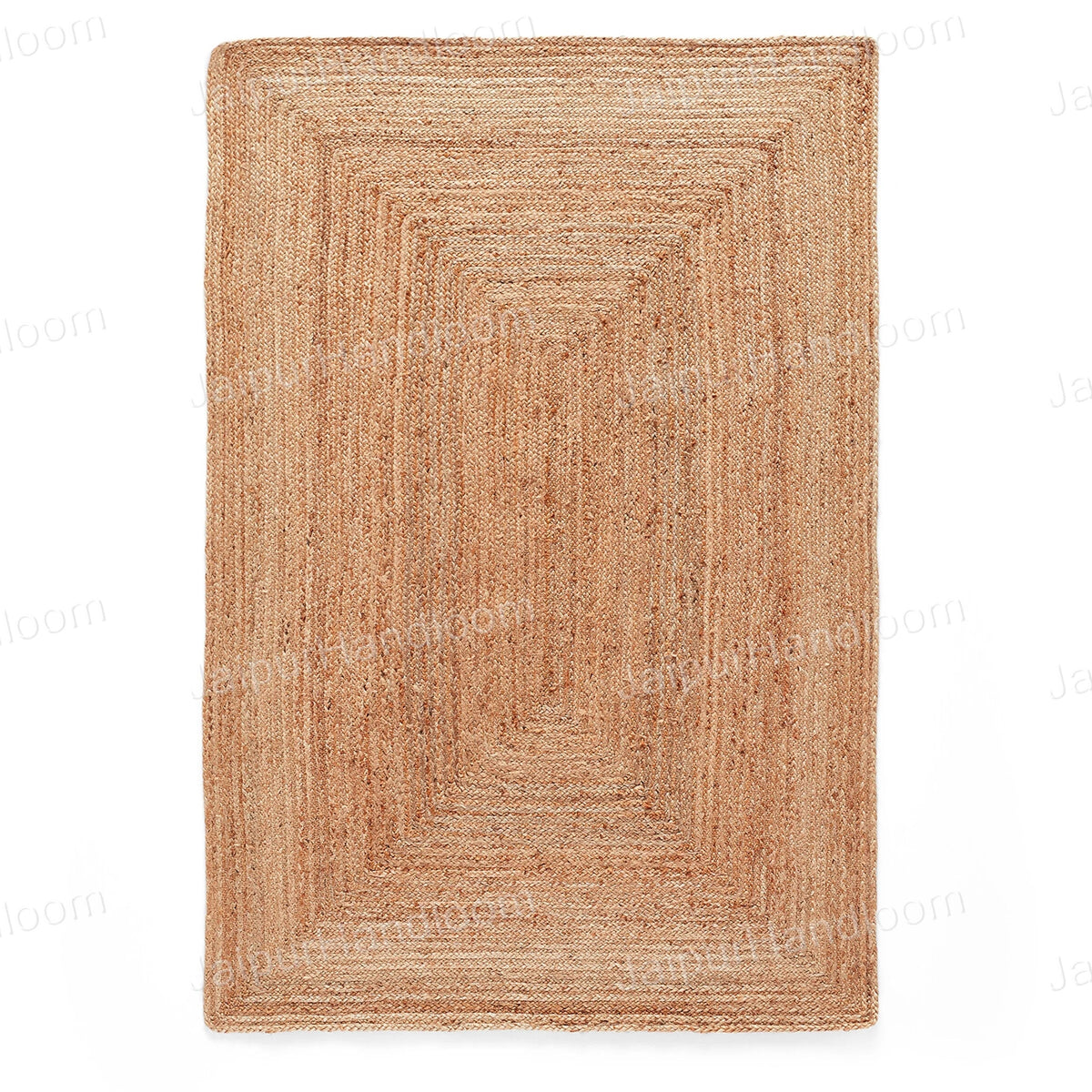 White Beige Jute Braided Runner Rugfor Living Room – 96 x 120 handmade by LoomifyHome