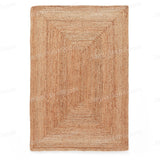 White Beige Jute Braided Runner Rugfor Living Room – 96 x 120 handmade by LoomifyHome