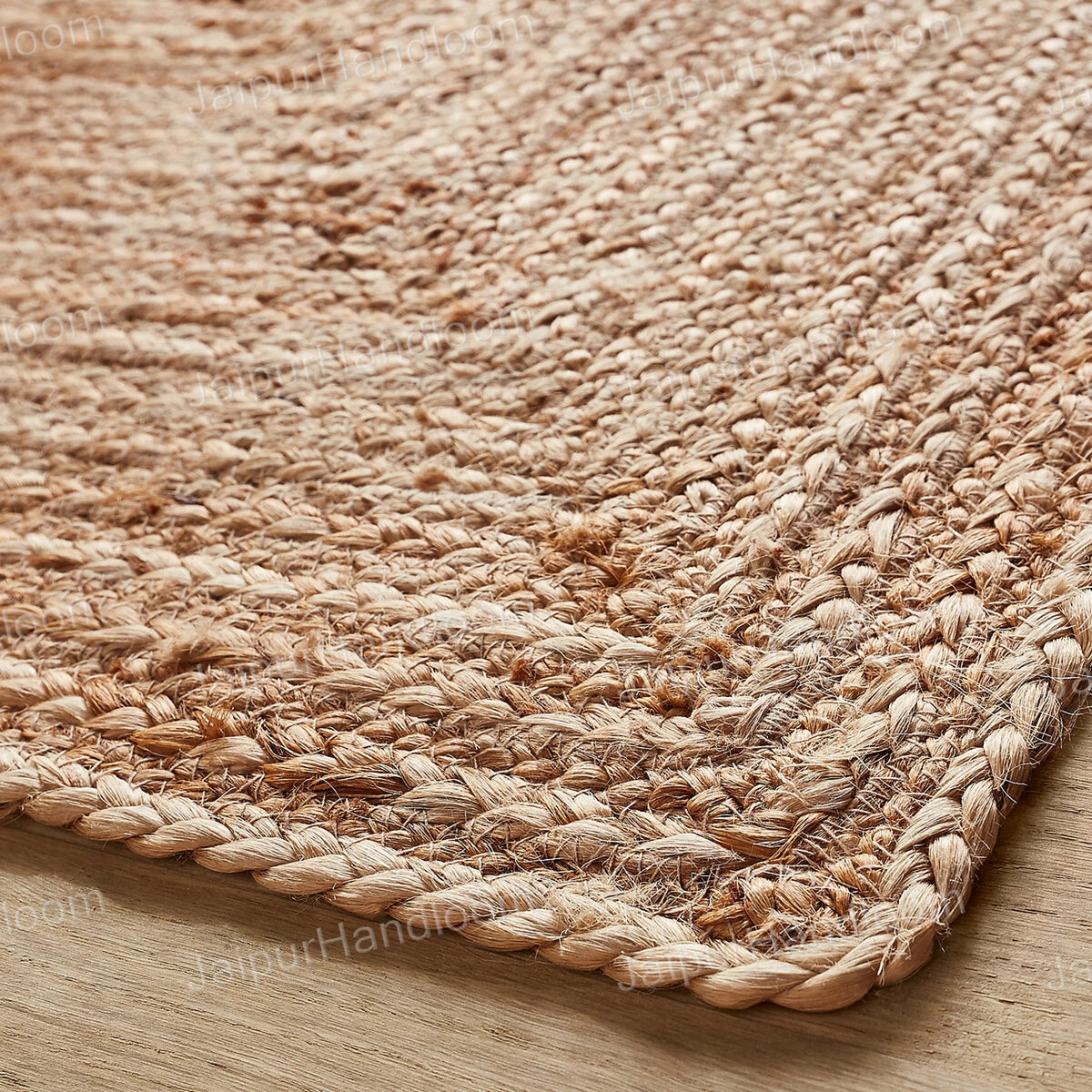 White Beige Jute Braided Runner Rugfor Living Room – 96 x 120 handmade by LoomifyHome