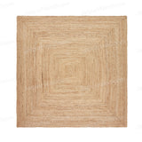 White Beige Jute Braided Runner Rugfor Living Room – 96 x 120 handmade by LoomifyHome