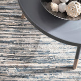 Beige Blue Jute Braided Area Rugfor Living Room – 4 x 6 handmade by LoomifyHome