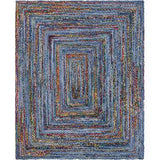 Beige Blue Jute Braided Runner Rugfor Living Room – 3 x 5 handmade by LoomifyHome