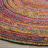 Beige Blue Jute Braided Round Rugfor Living Room handmade by LoomifyHome