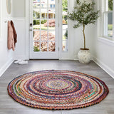 White Beige Jute Braided Round Rugfor Living Room – Natural handmade by LoomifyHome