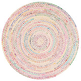 White Beige Jute Braided Round Rugfor Living Room – Recycled handmade by LoomifyHome