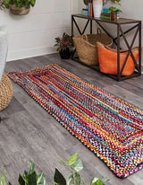 Beige Multicolor Jute Braided Runner Rugfor Living Room handmade by LoomifyHome