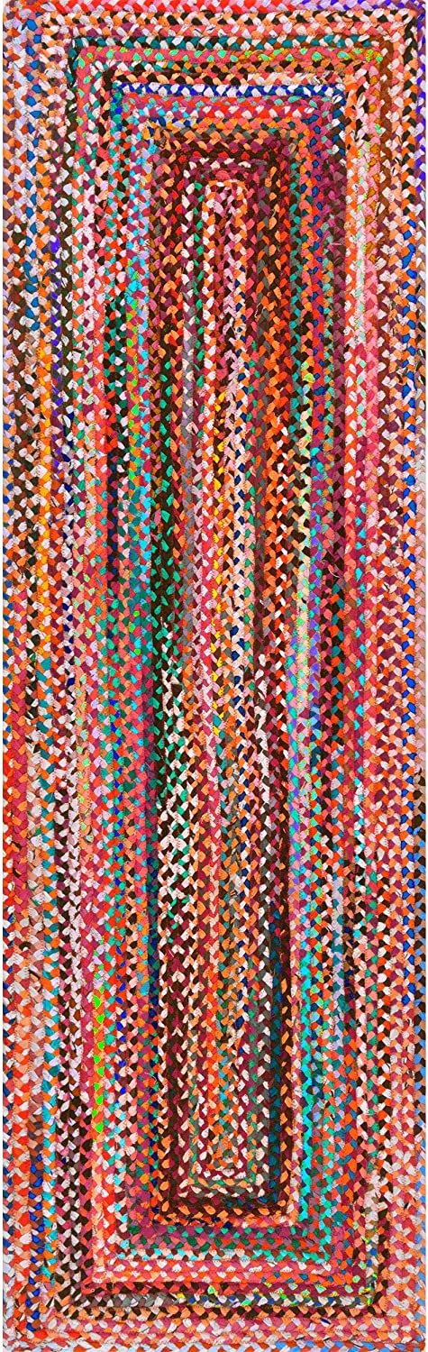 Beige Multicolor Jute Braided Runner Rugfor Living Room handmade by LoomifyHome