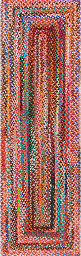 Beige Multicolor Jute Braided Runner Rugfor Living Room handmade by LoomifyHome