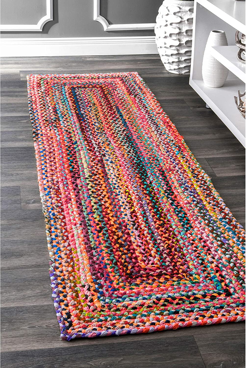 Beige Multicolor Jute Braided Runner Rugfor Living Room handmade by LoomifyHome