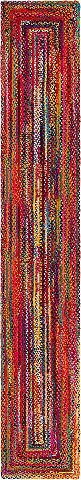 Beige Multicolor Jute Braided Runner Rugfor Living Room handmade by LoomifyHome