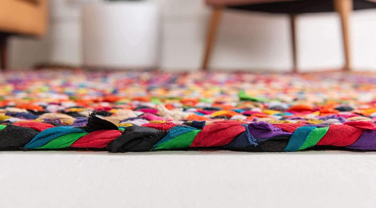 Beige Multicolor Jute Braided Runner Rugfor Living Room handmade by LoomifyHome