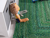 Beige Blue Jute Braided Area Rugfor Living Room – 5x7 handmade by LoomifyHome