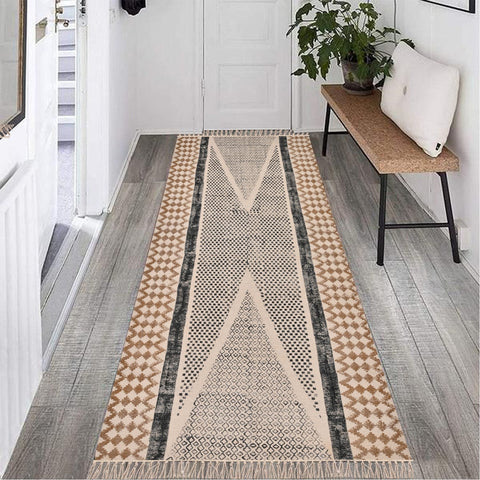 Cotton Braided Stair Runnerfor Living Room – Coastal handmade by LoomifyHome